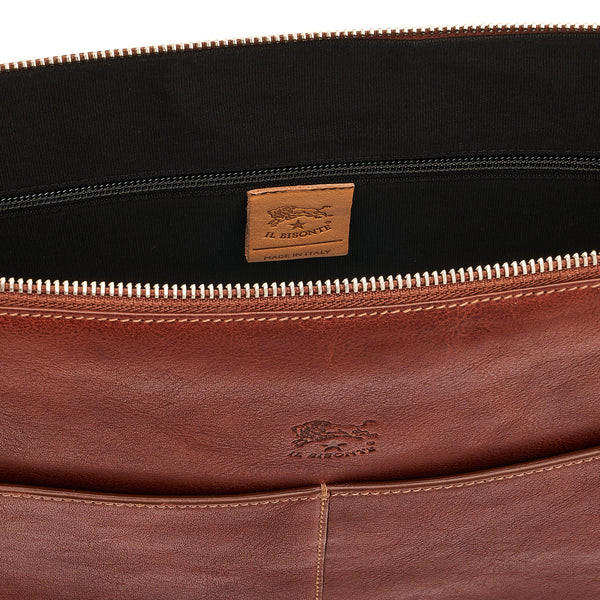 Galileo | Men's messenger in vintage leather color sepia