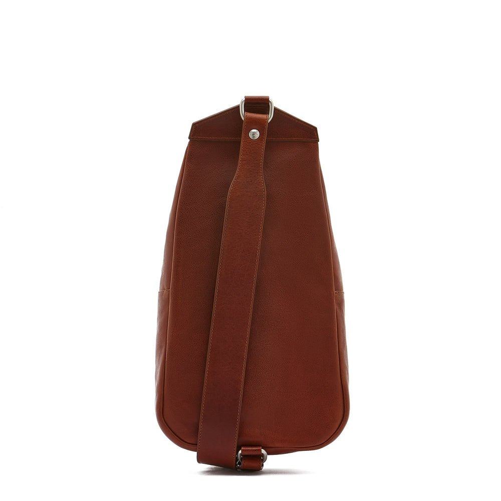 Cosimo | Men's one strap backpack in vintage leather color sepia