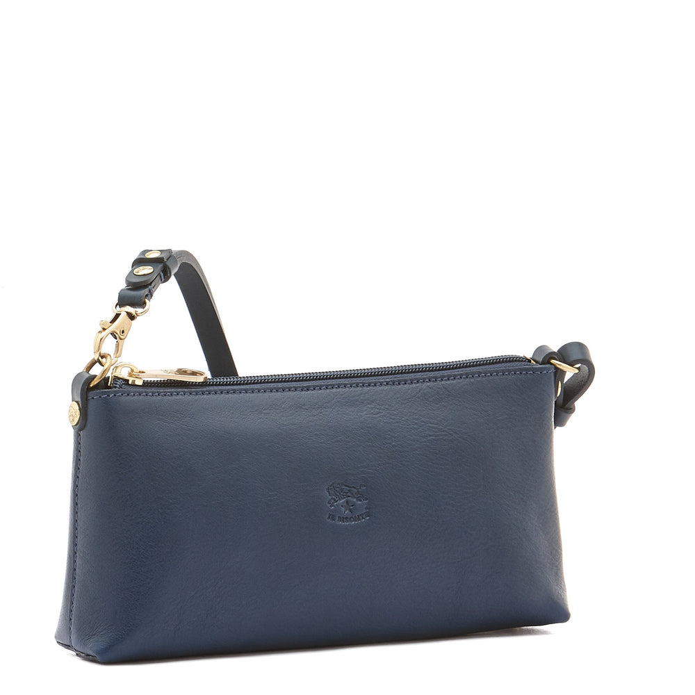 Salina | Sac epaule pour femme en cuir couleur bleu