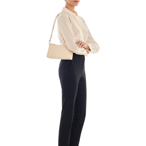 Salina | Women's shoulder bag in leather color ivory