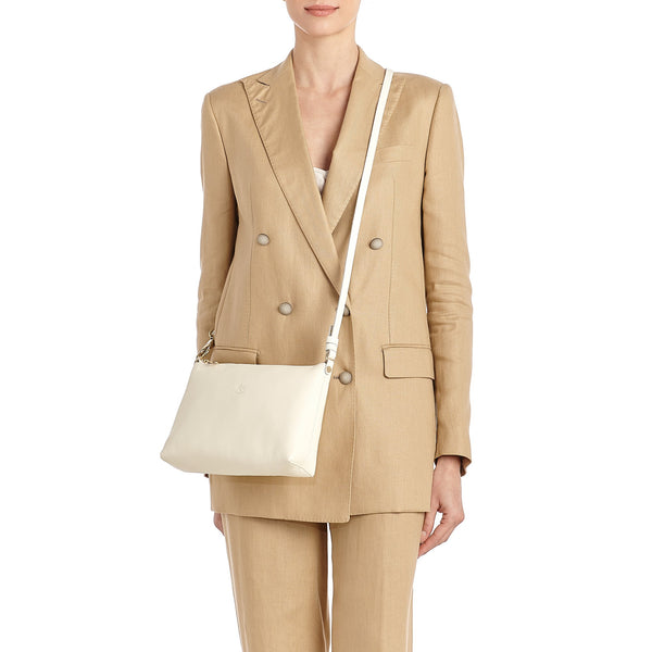 Salina | Sac epaule pour femme en cuir couleur blanc