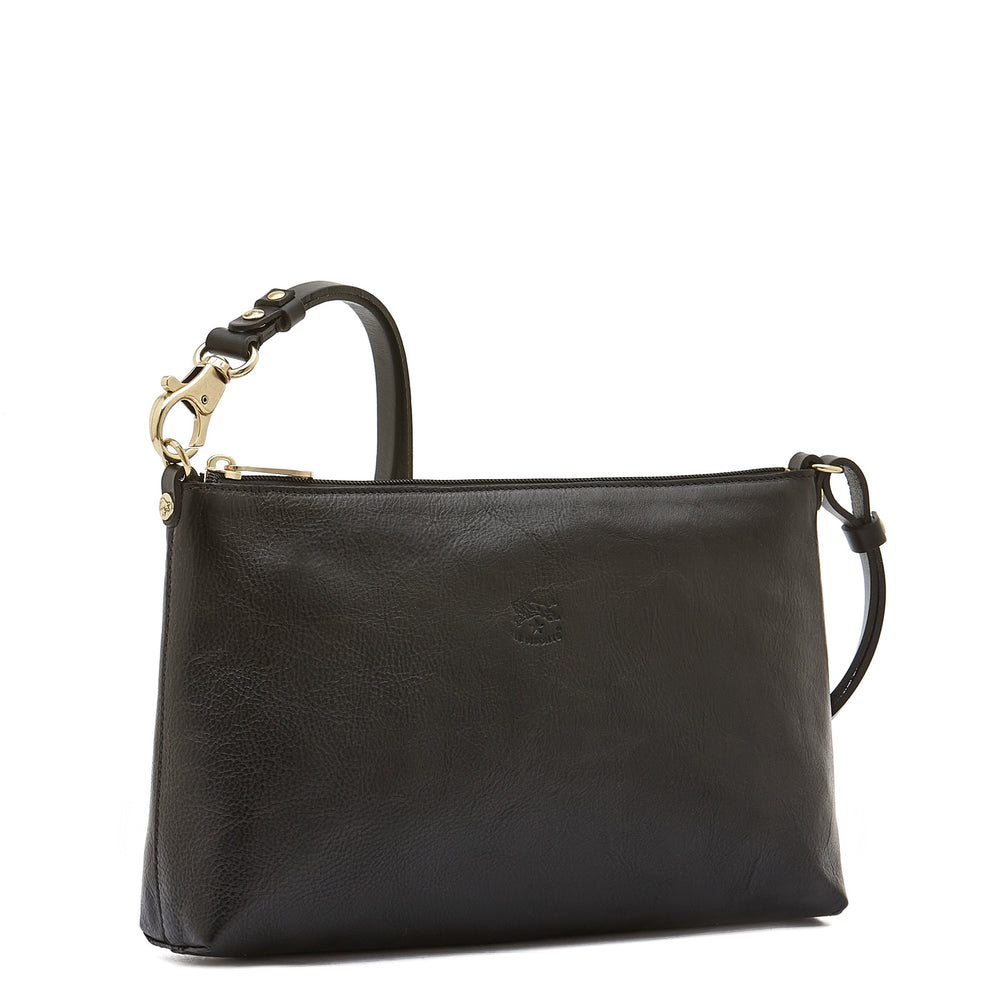 Salina | Women's shoulder bag in leather color black