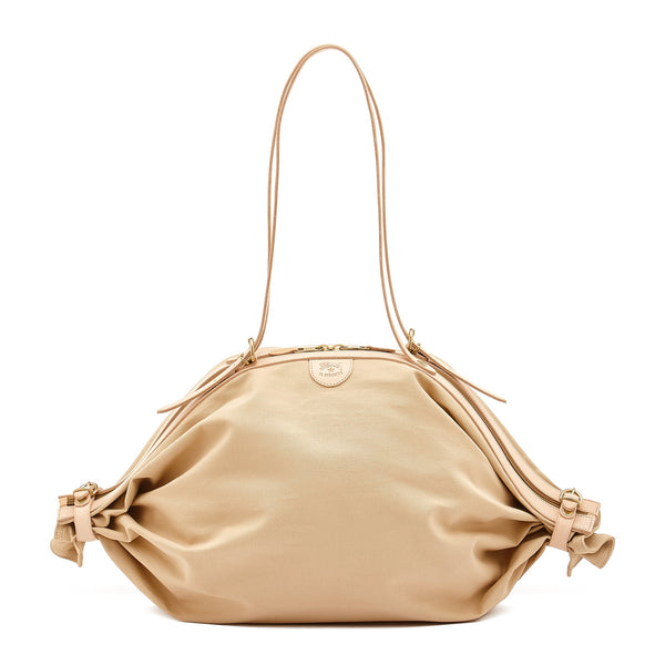 Caramella  | Sac epaule pour femme en tissu couleur naturel