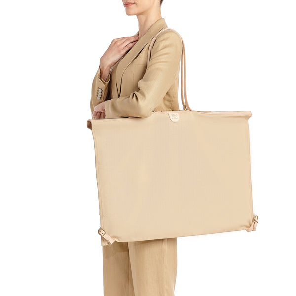 Caramella  | Sac epaule pour femme en tissu couleur naturel