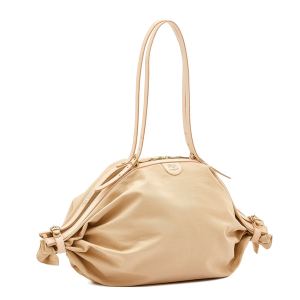 Caramella  | Sac epaule pour femme en tissu couleur naturel