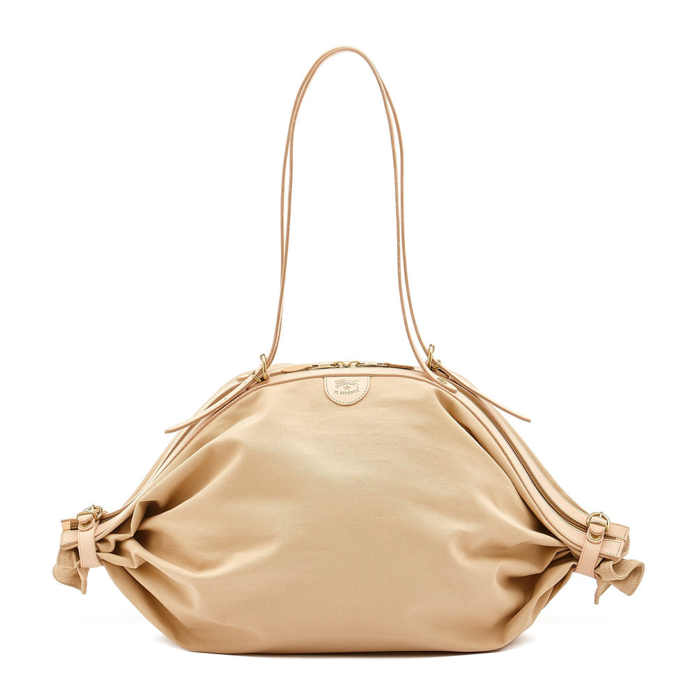 Caramella  | Women's shoulder bag in fabric color natural