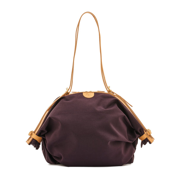 Caramella  | Women's shoulder bag in fabric color blue/natural