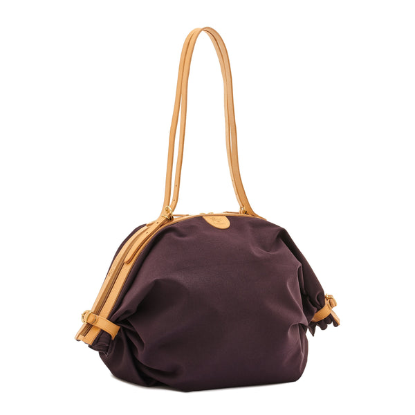 Caramella  | Women's shoulder bag in fabric color blue/natural