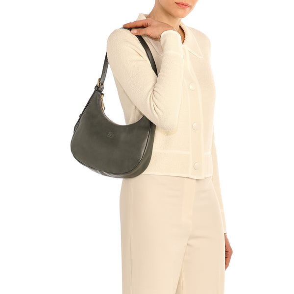 Belcanto | Women's shoulder bag in leather color grafite