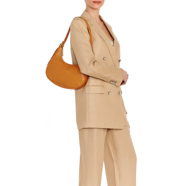 Belcanto | Women's shoulder bag in leather color honey