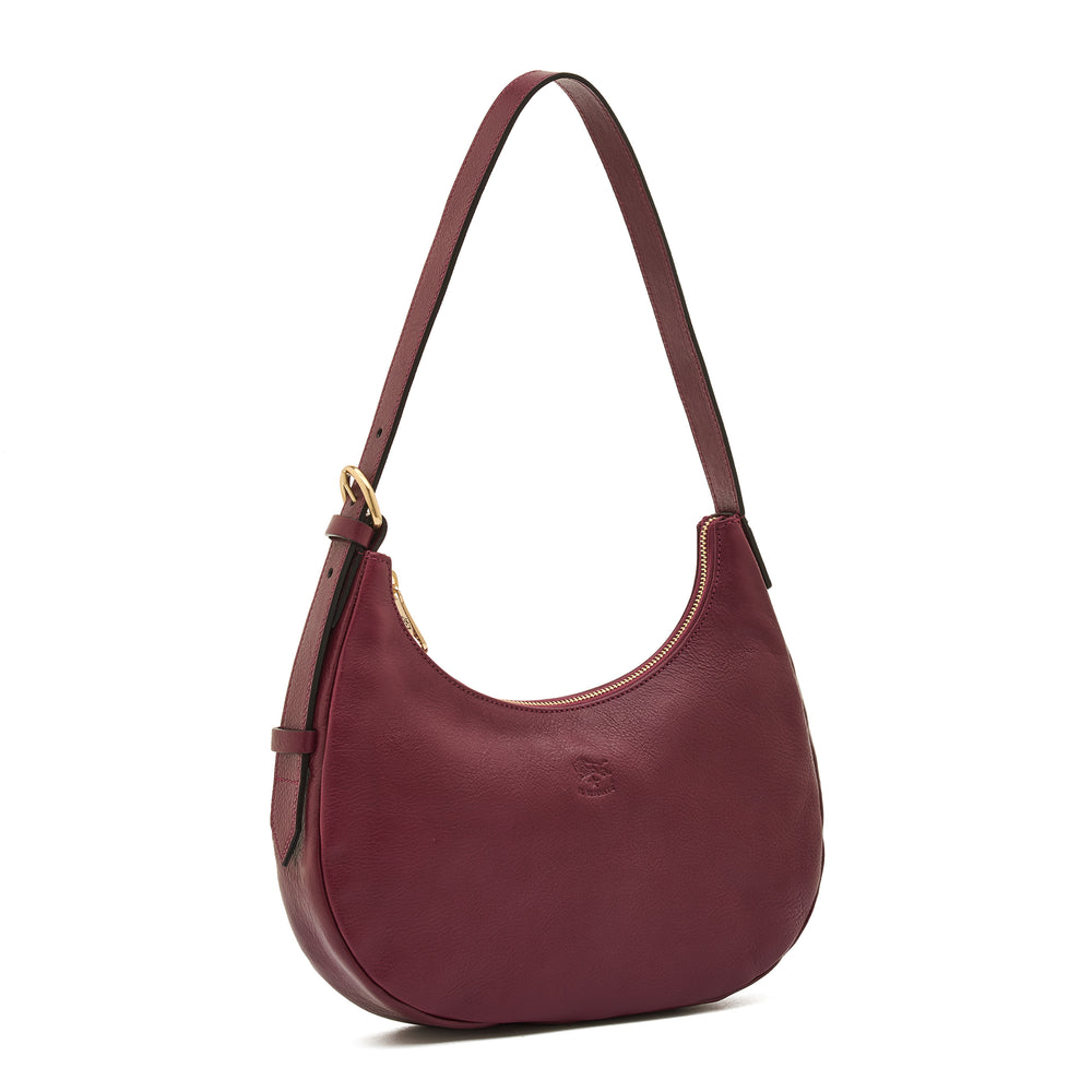 Belcanto | Women's shoulder bag in leather color black cherry