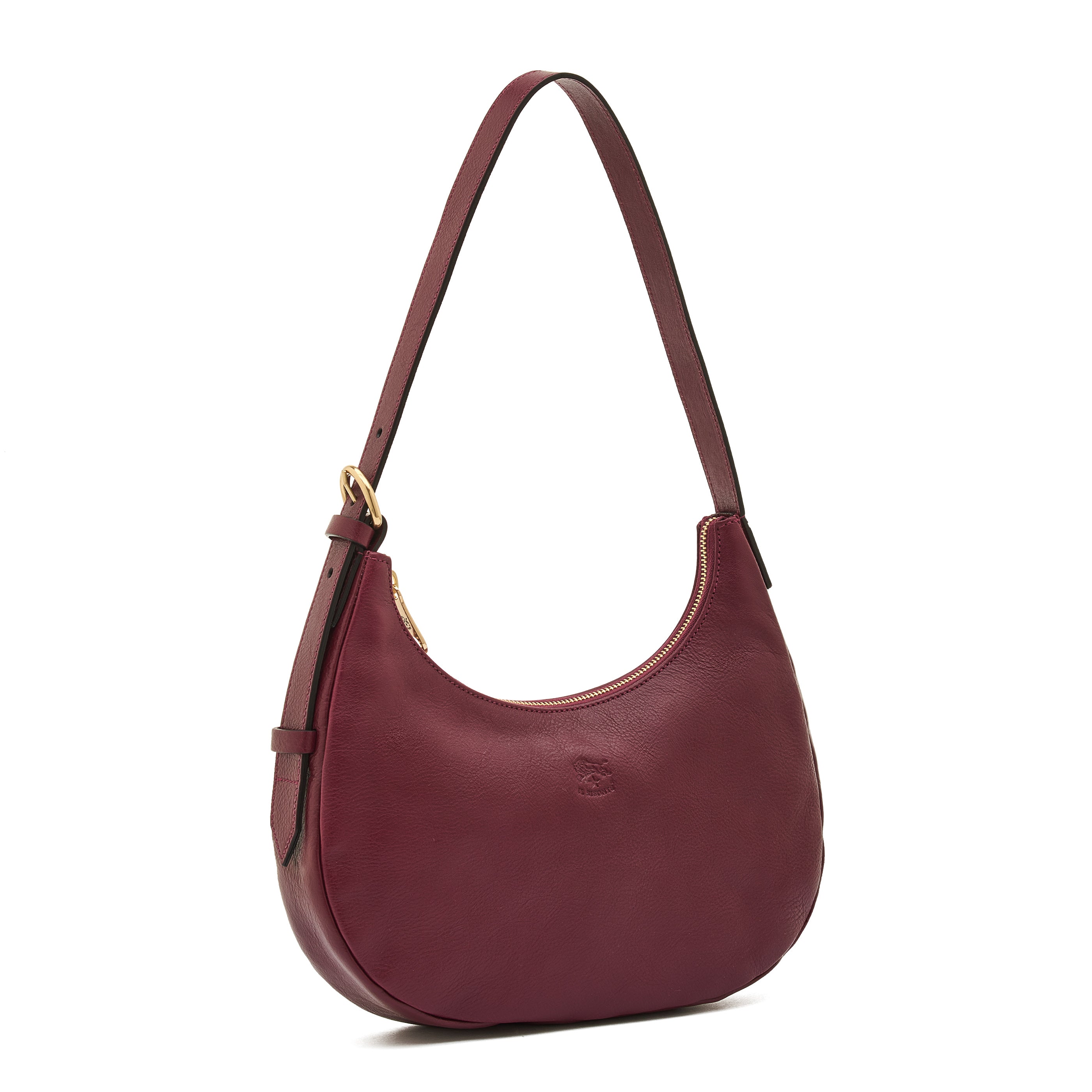 Belcanto | Women's shoulder bag in leather color black cherry