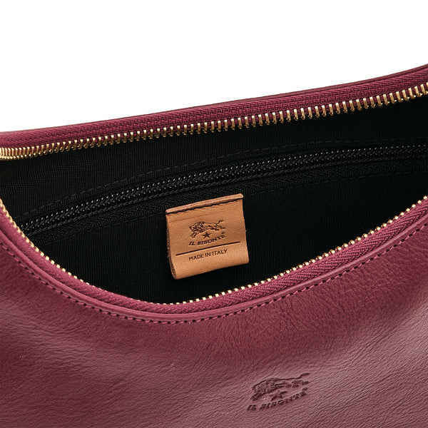 Belcanto | Women's shoulder bag in leather color black cherry