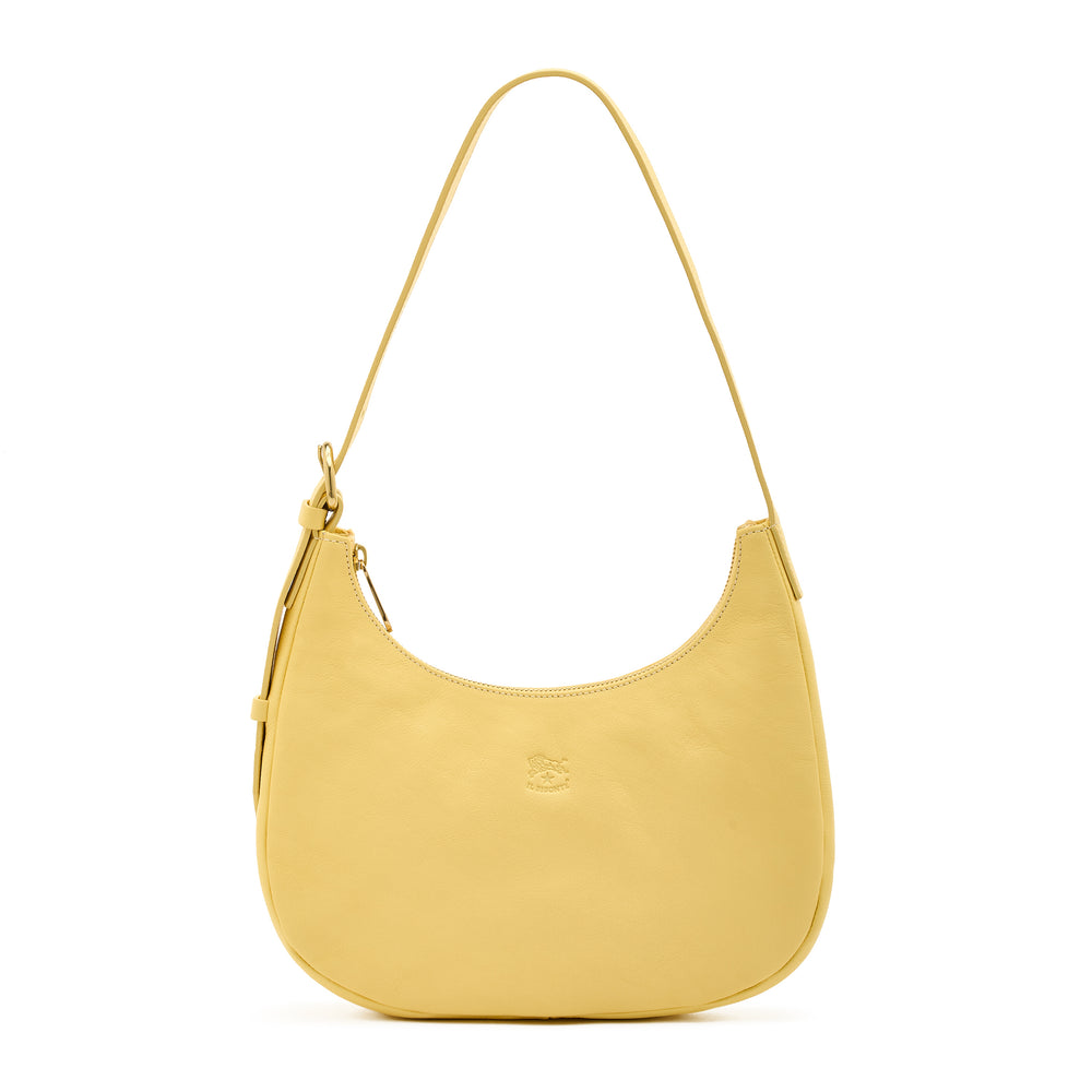 Belcanto | Women's shoulder bag in leather color vanilla