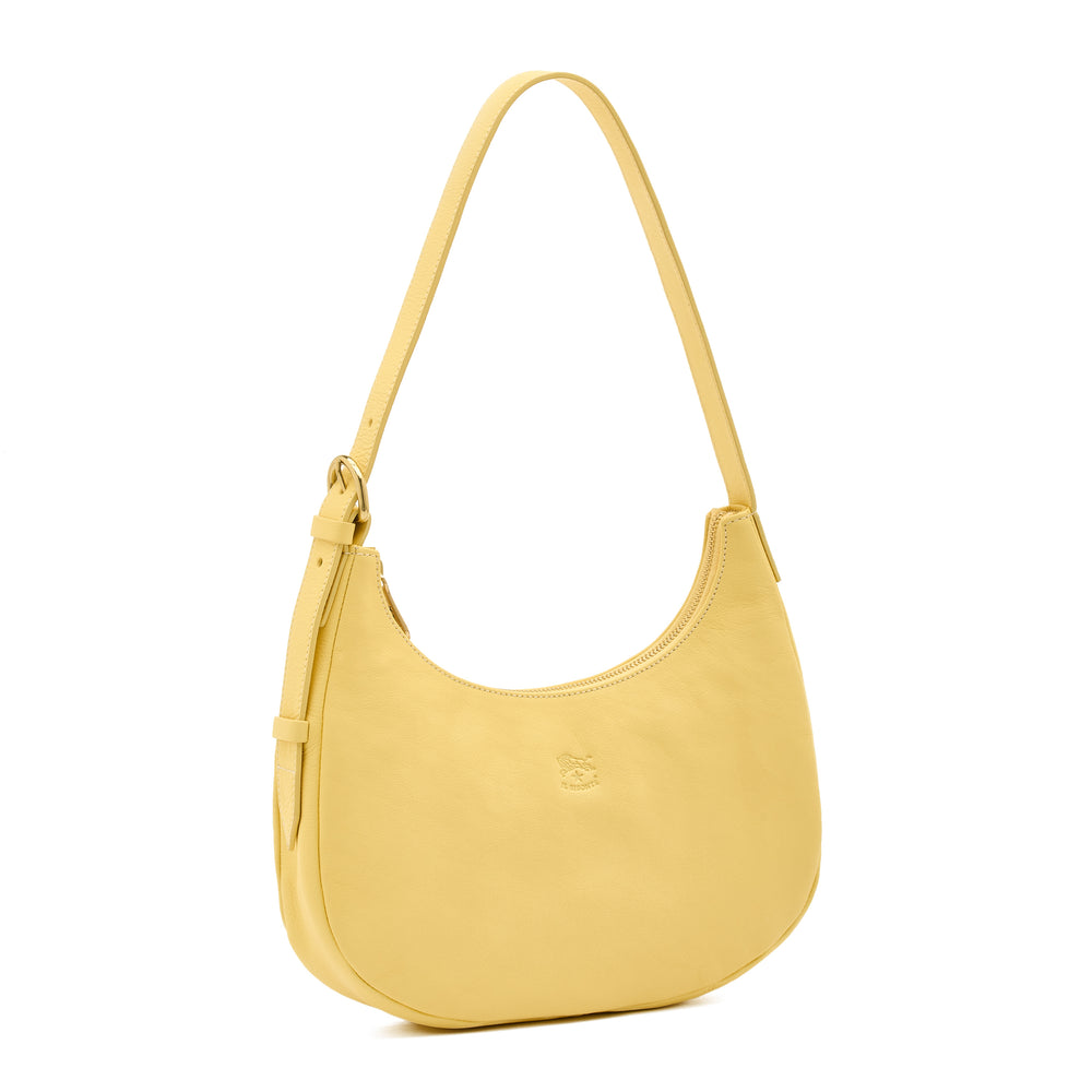 Belcanto | Women's shoulder bag in leather color vanilla