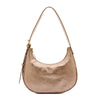 Belcanto | Women's shoulder bag in metallic leather color metallic bronze