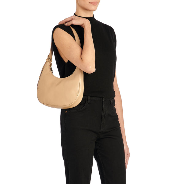 Belcanto | Women's shoulder bag in leather color caffelatte