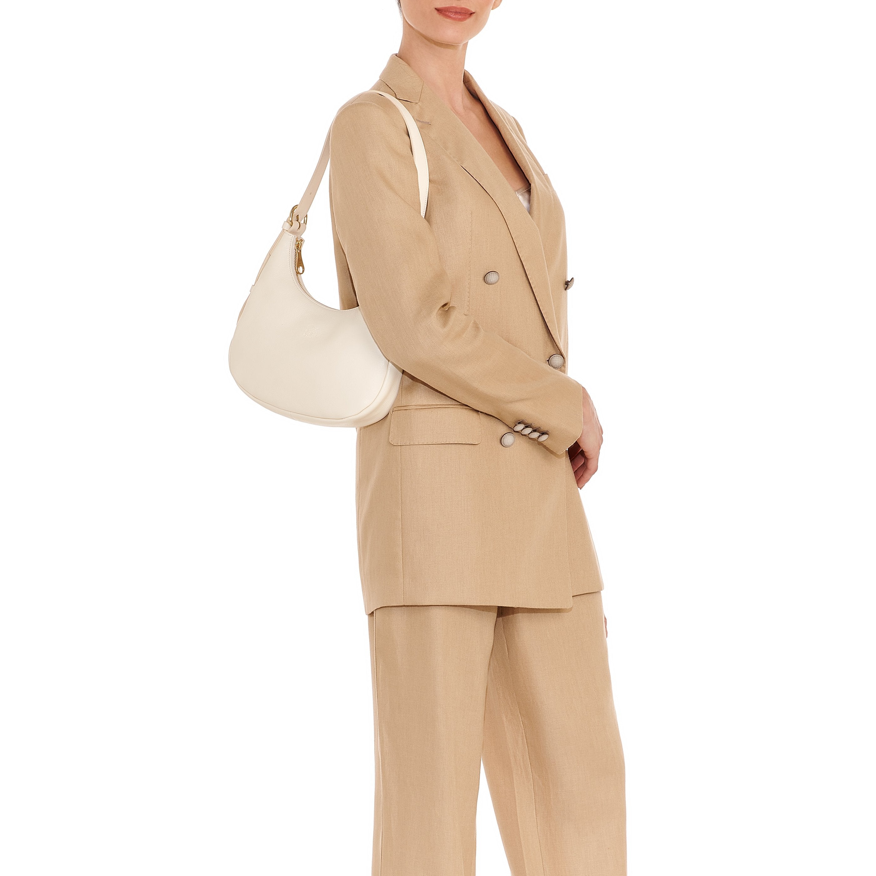 Belcanto | Borsa a spalla da donna in pelle colore latte