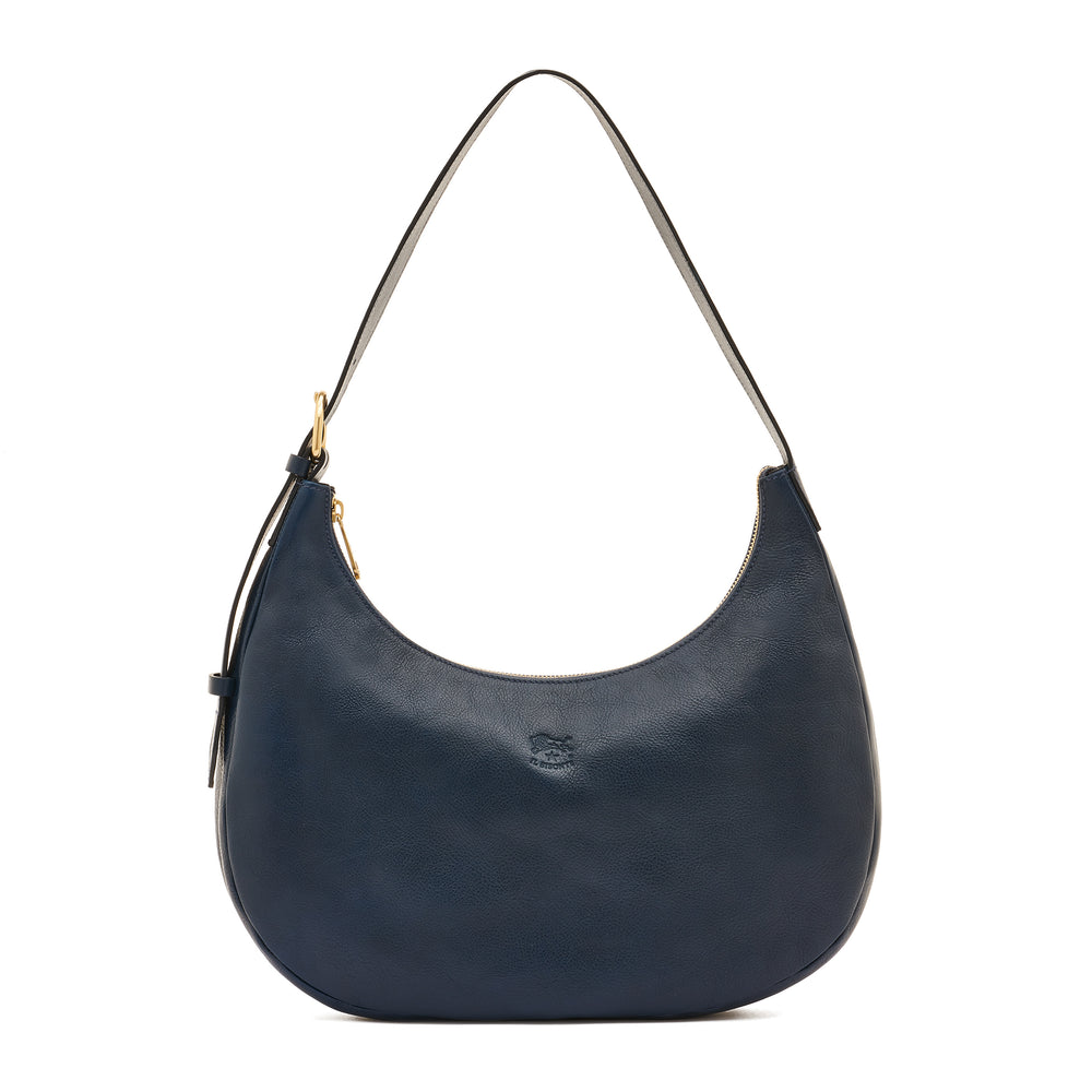 Belcanto | Women's shoulder bag in leather color blue