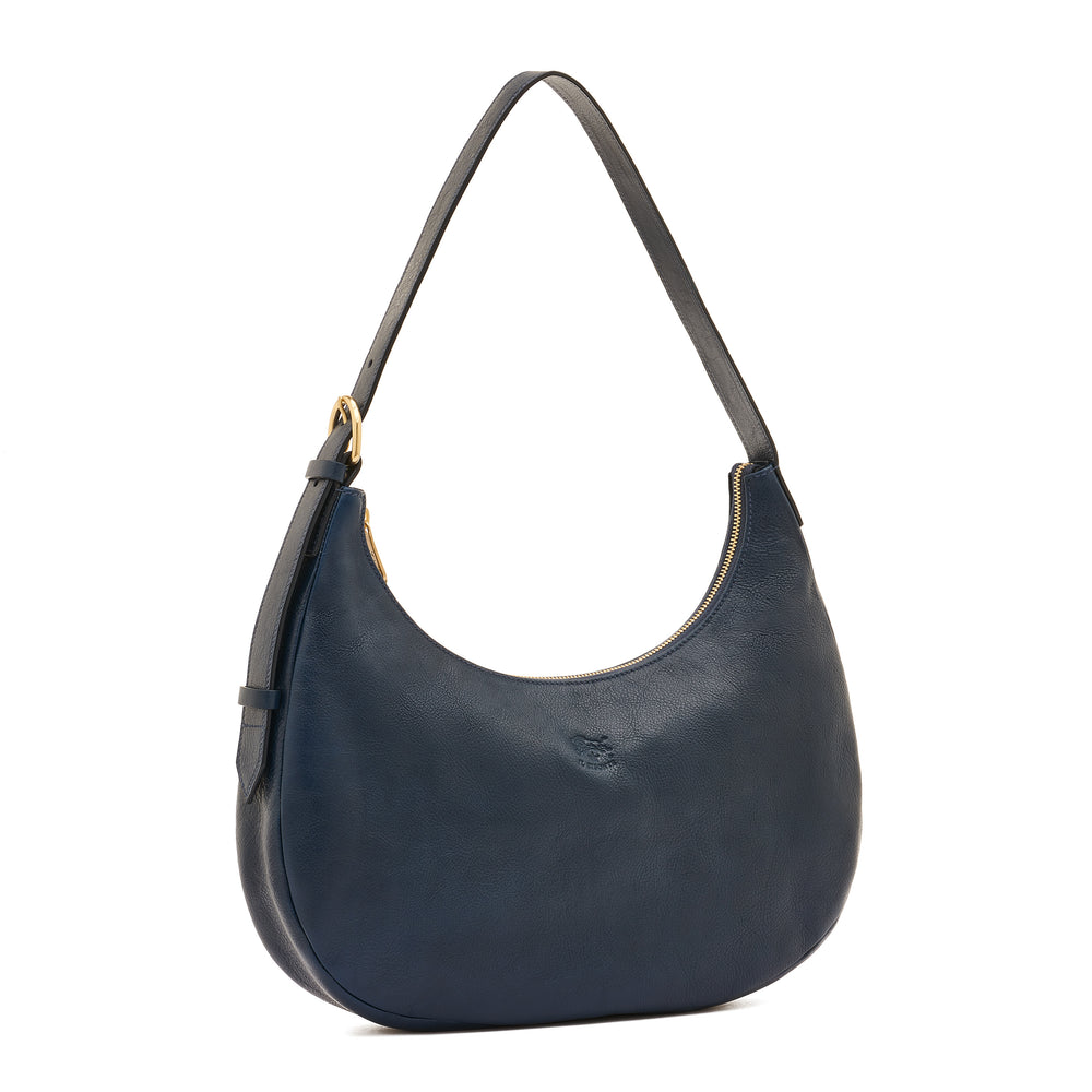 Belcanto | Women's shoulder bag in leather color blue