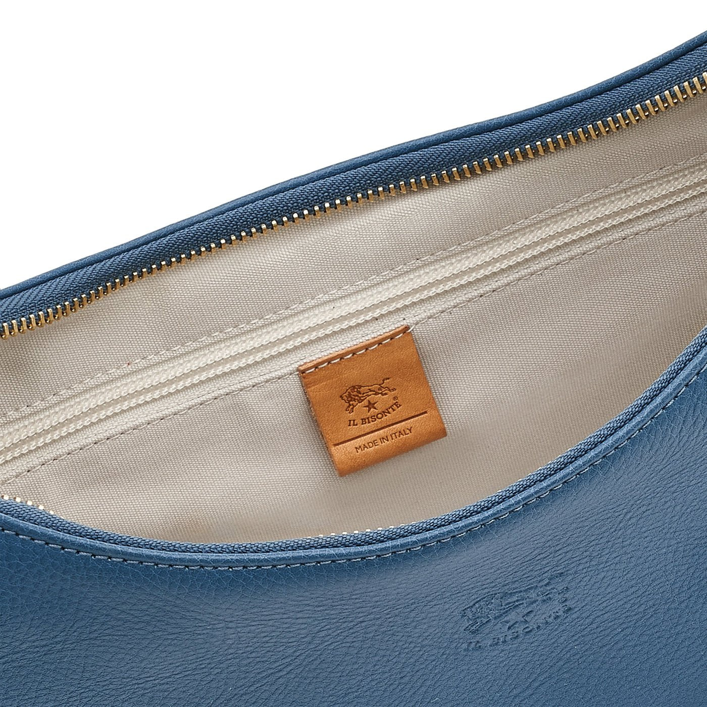 Belcanto | Women's shoulder bag in leather color blue denim