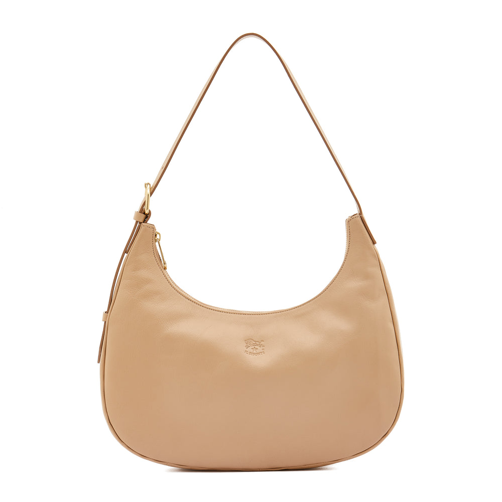 Belcanto | Sac epaule pour femme en cuir couleur café au lait