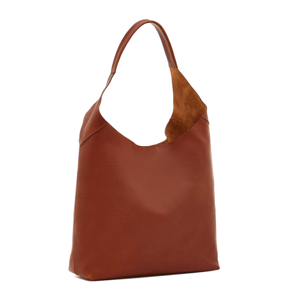 Le laudi | Women's shoulder bag in vintage leather color sepia