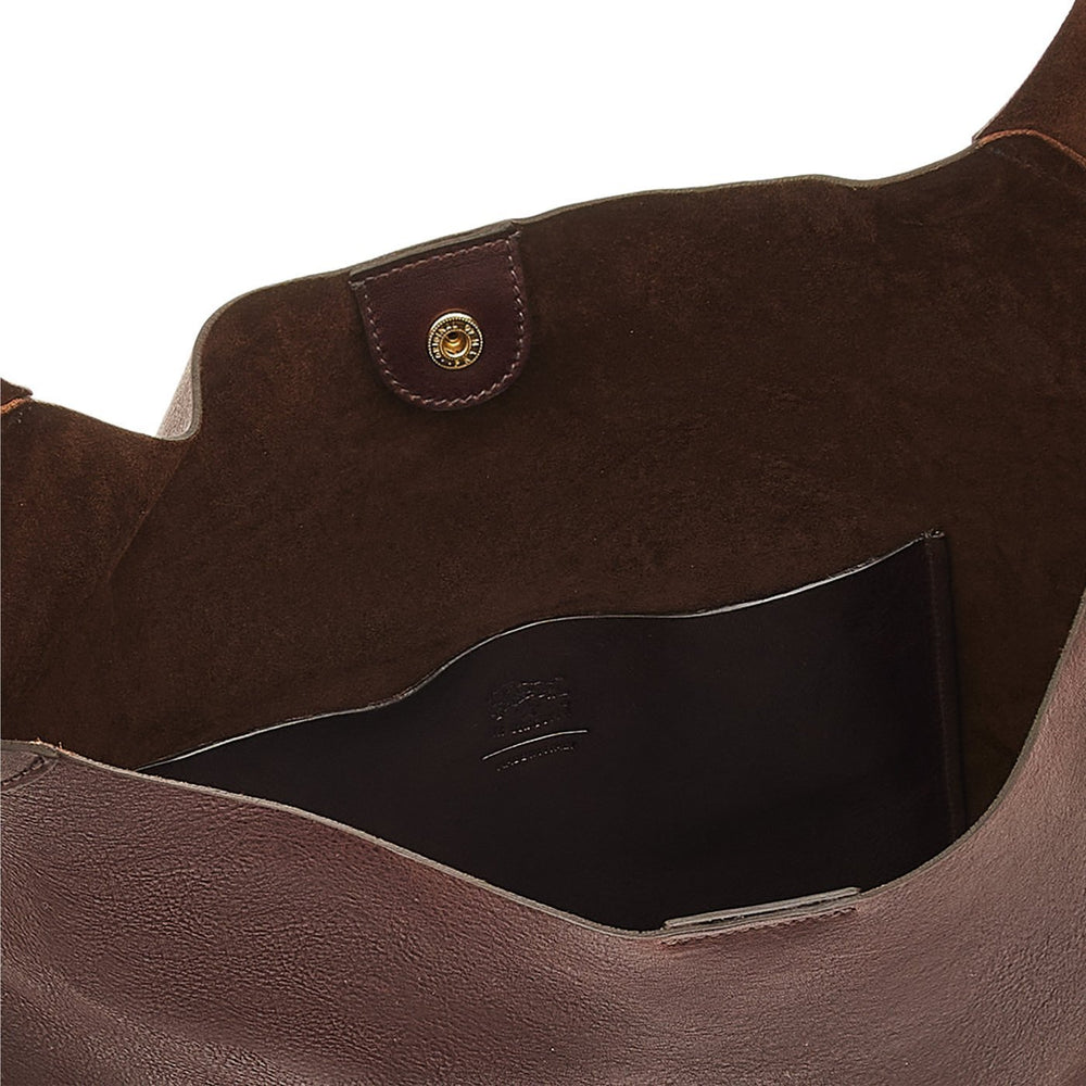 Le laudi | Sac epaule pour femme en cuir vintage couleur cafè