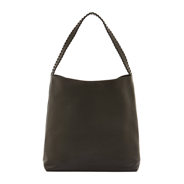 La fiaba | Women's shoulder bag in vintage leather color black