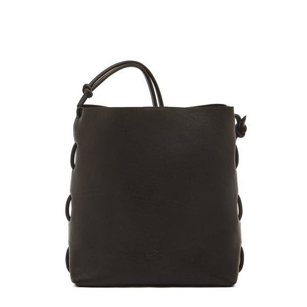 Vintage Matte Black Large Capacity Shoulder Bag For Winter