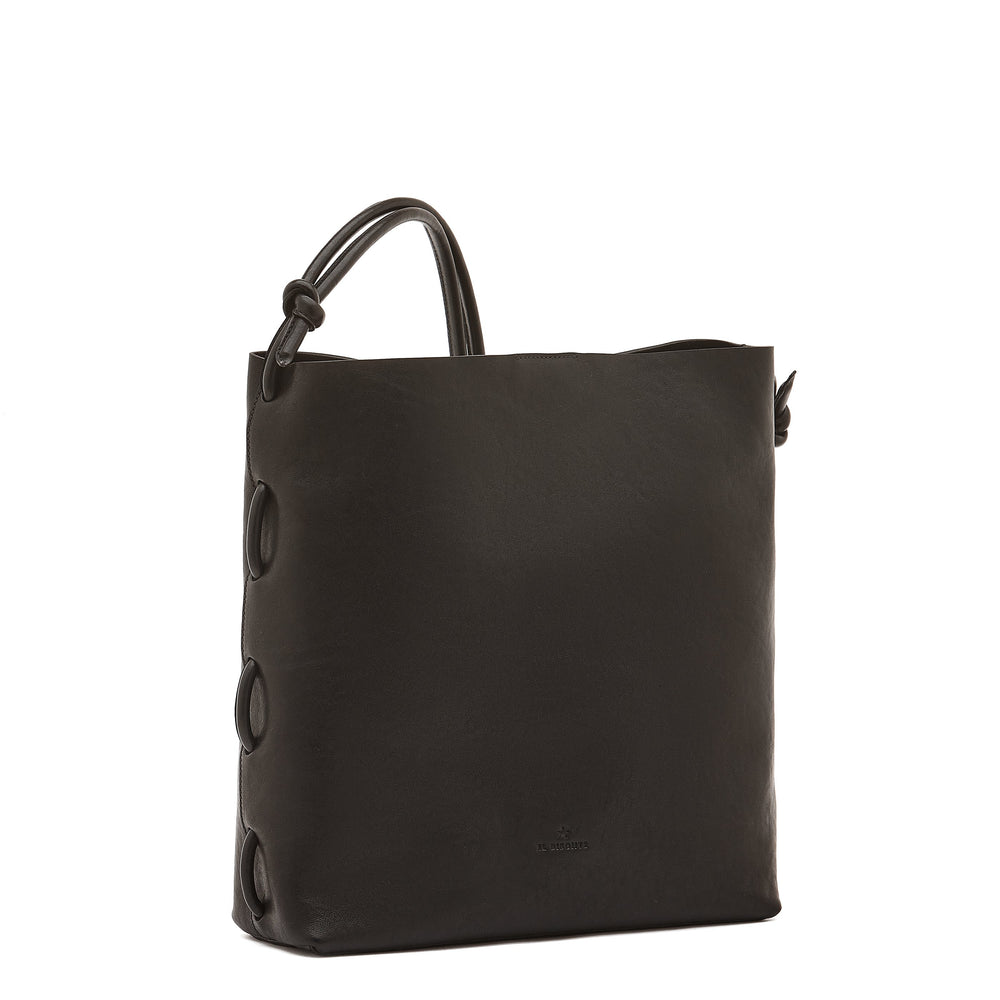 Snodo | Sac epaule pour femme en cuir vintage couleur noir