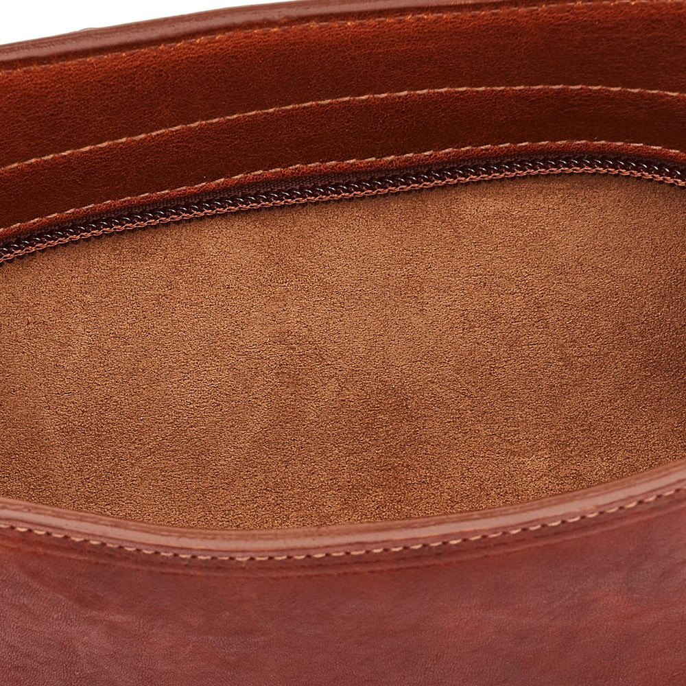 Snodo | Sac epaule pour femme en cuir vintage couleur sépia