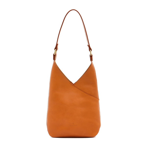 Malibu | Women's shoulder bag in leather color caramel
