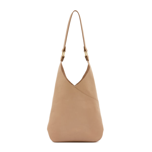 Malibu | Women's shoulder bag in leather color caffelatte