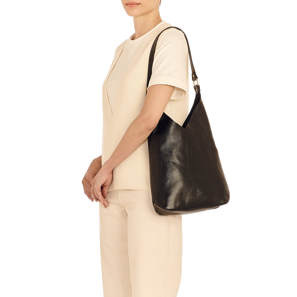 Malibu | Sac epaule pour femme en cuir couleur noir
