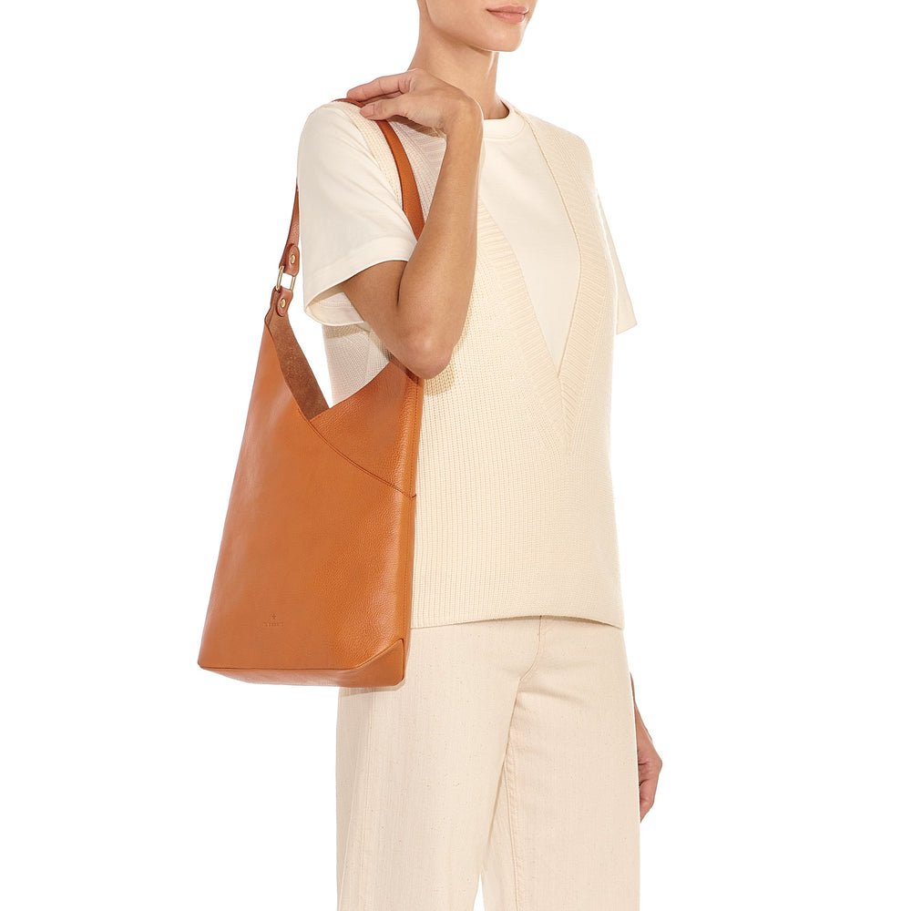 Malibu | Sac epaule pour femme en cuir couleur caramel
