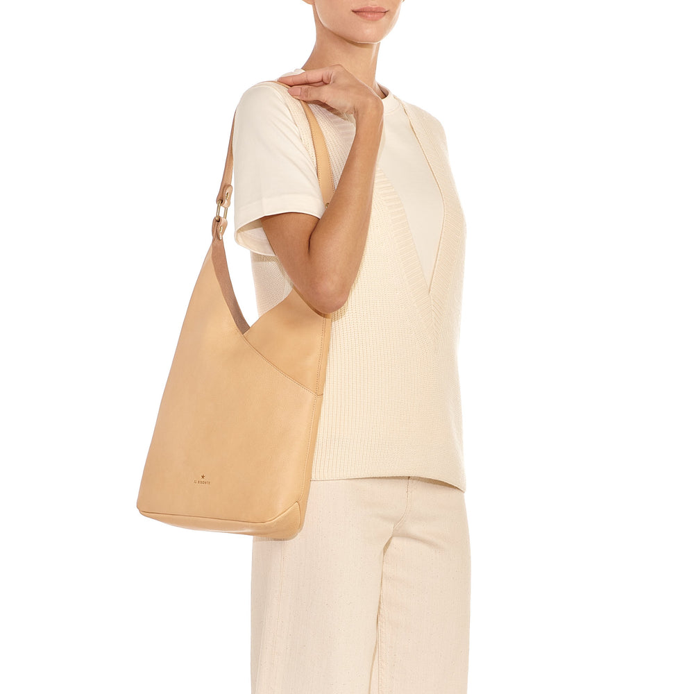Malibu | Borsa a spalla da donna in pelle colore naturale