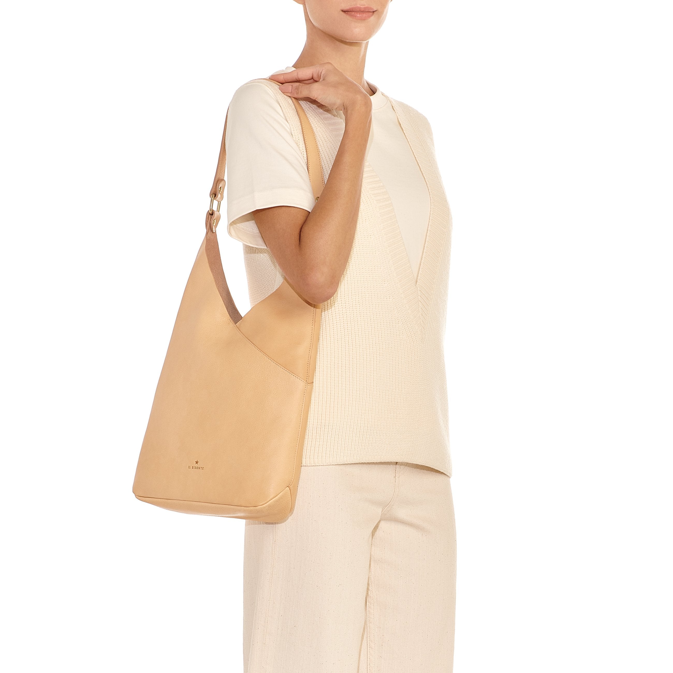 Malibu | Borsa a spalla da donna in pelle colore naturale