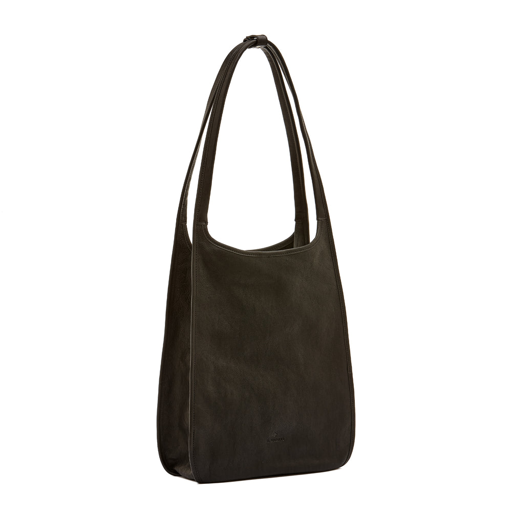 Sguardo | Sac epaule pour femme en cuir vintage couleur noir