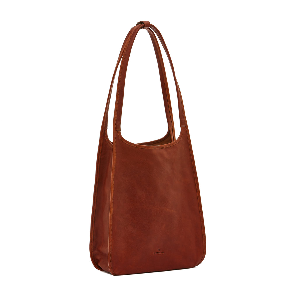 Sguardo | Sac epaule pour femme en cuir vintage couleur sépia