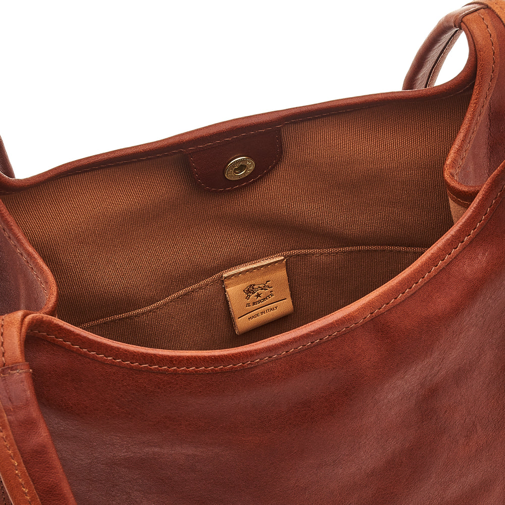 Sguardo | Sac epaule pour femme en cuir vintage couleur sépia