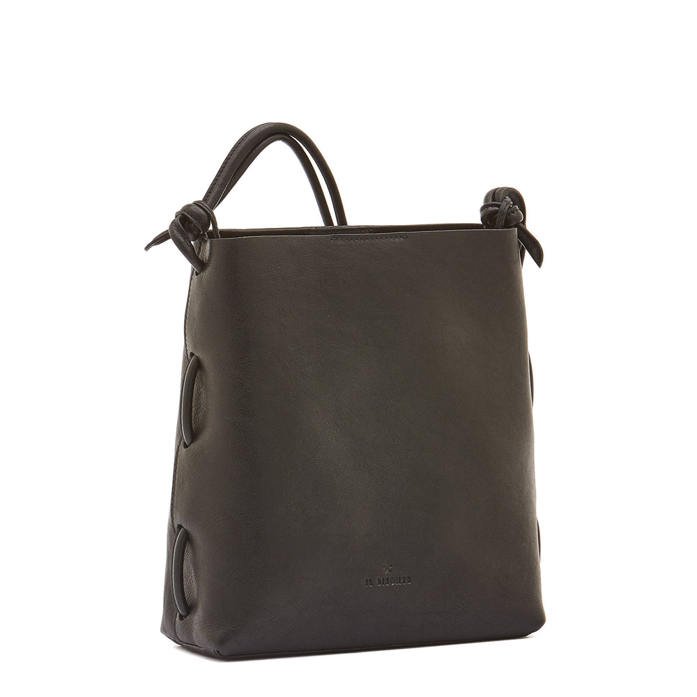 Snodo | Sac epaule pour femme en cuir vintage couleur noir