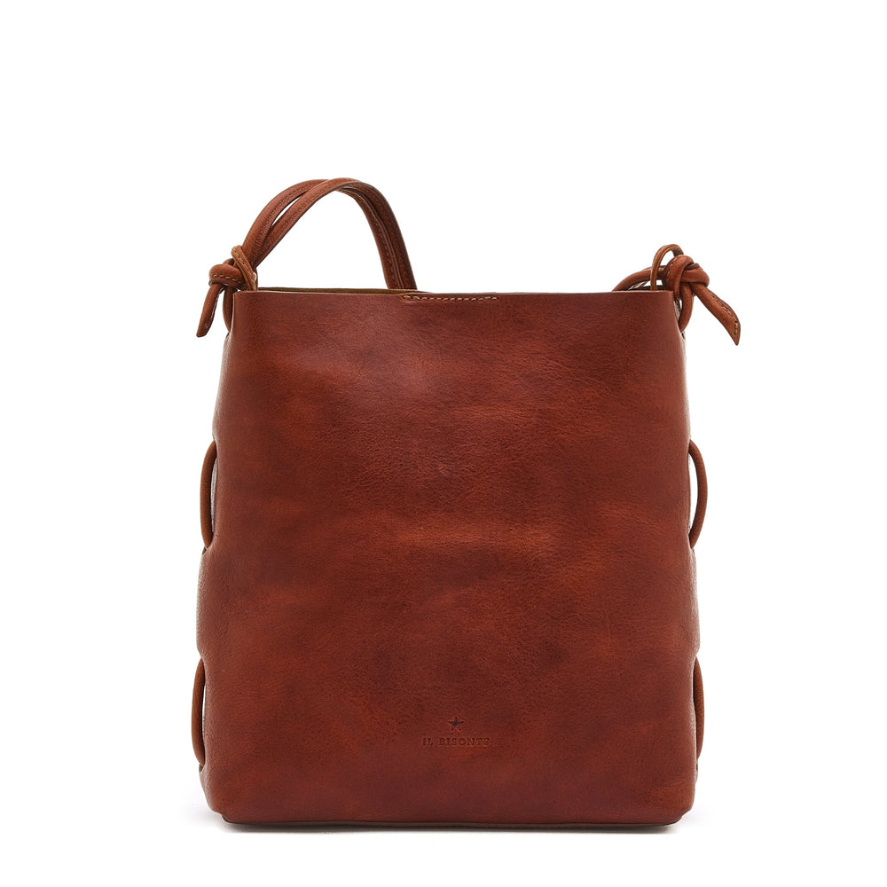 Snodo | Women's shoulder bag in vintage leather color sepia