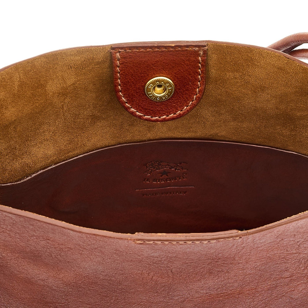 Snodo | Women's shoulder bag in vintage leather color sepia