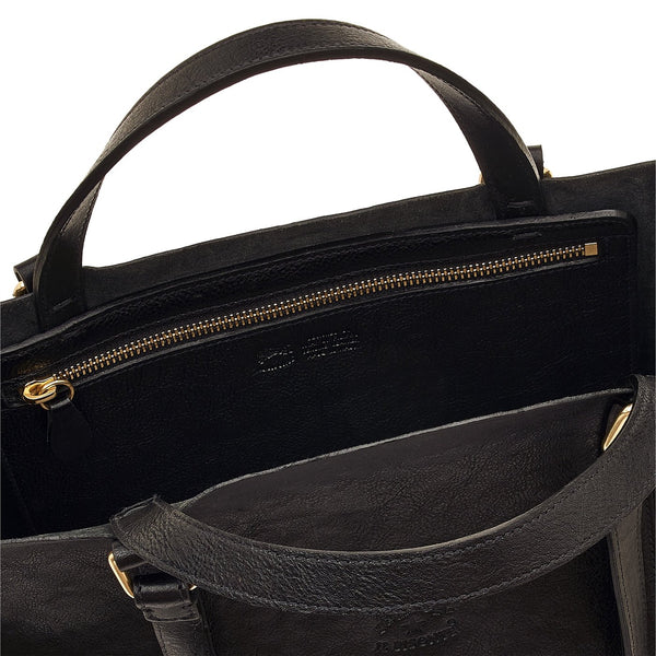 Women's handbag in vintage leather color black