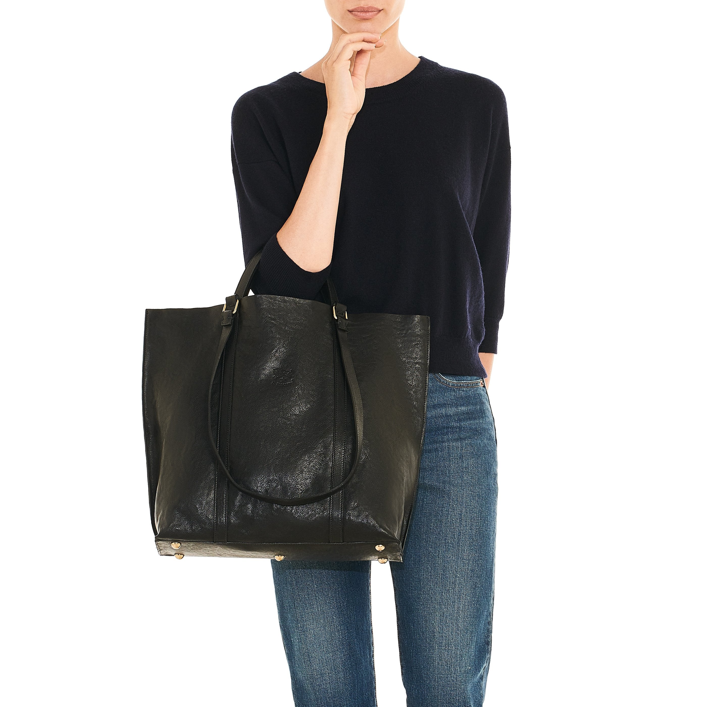 Sac a main pour femme en cuir vintage couleur noir