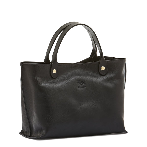 Federica | Women's handbag in leather color black