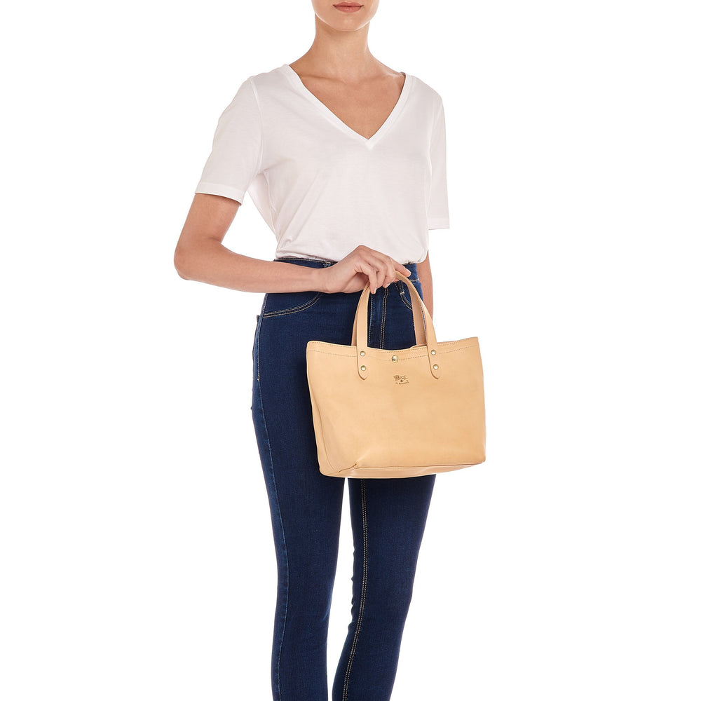 Cassiopea | Women's handbag in leather color natural