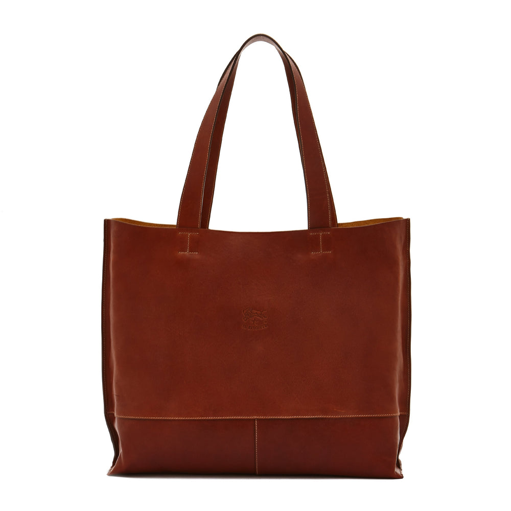 Talamone | Women's tote bag in vintage leather color sepia