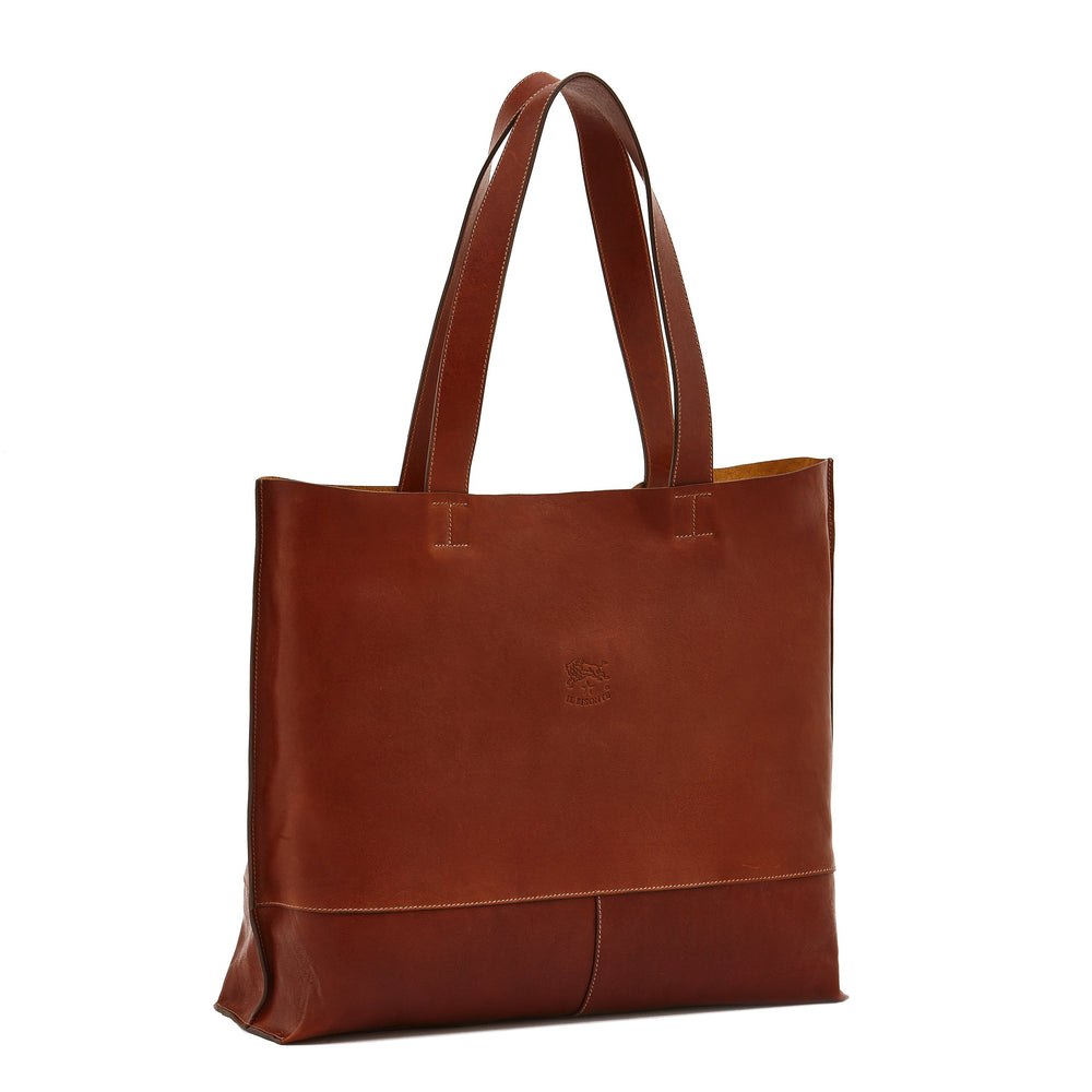 Talamone | Women's tote bag in vintage leather color sepia